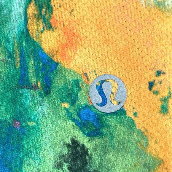 Lululemon Colorful Neon High Neck Running Training Tee No Limits White Multi 12 - Picture 5 of 7